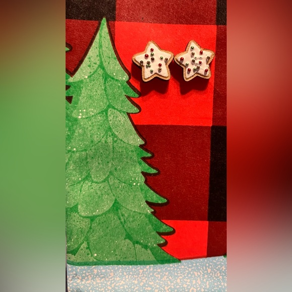 Handmade Jewelry - Handmade Christmas Cookie Earrings-Laser